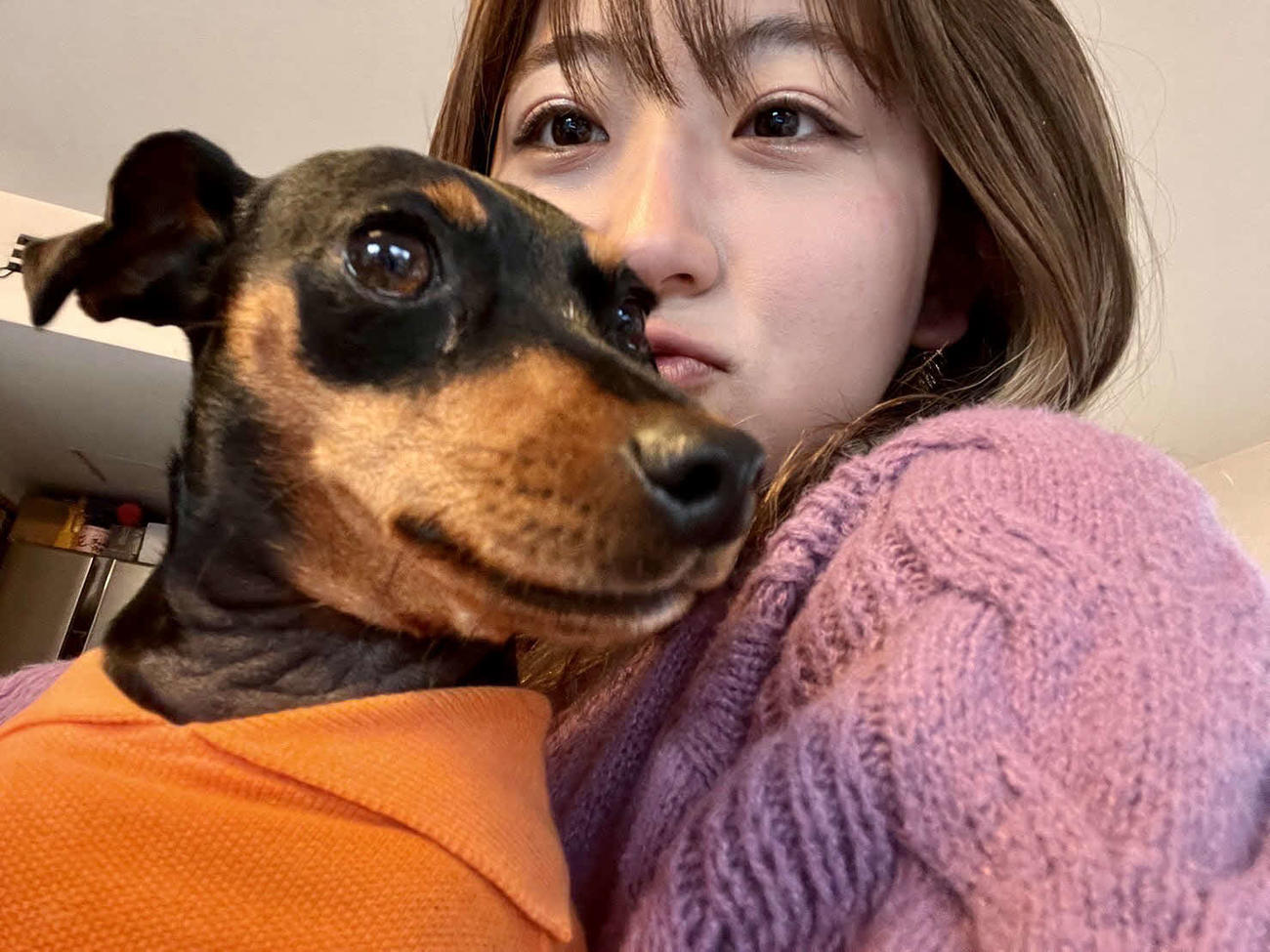 今村聖奈騎手と愛犬リーベ（本人提供）