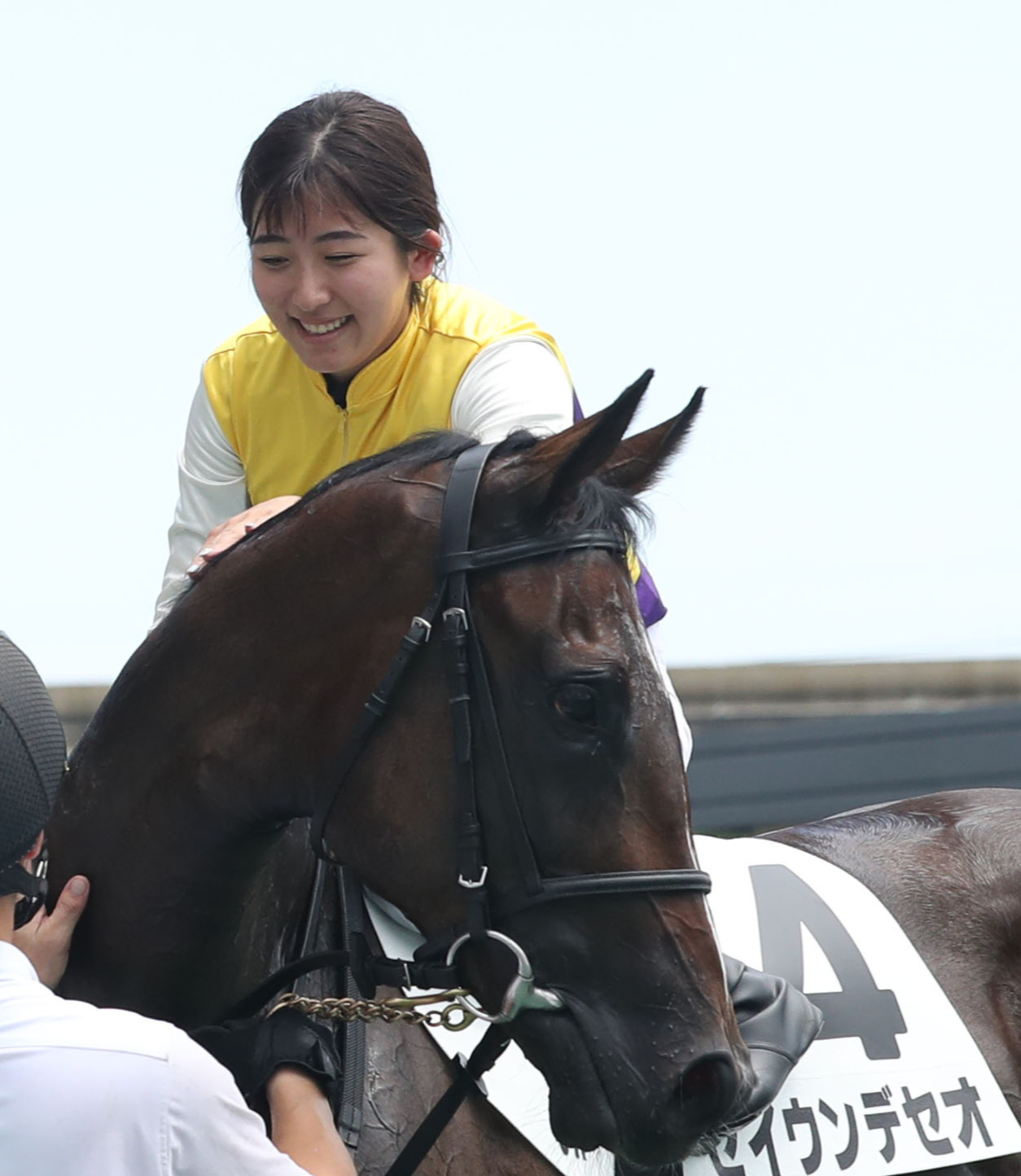 セイウンデセオと今村騎手（2023年8月12日撮影）
