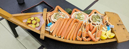温泉宿でいただいた蟹・蟹・蟹ざんまいです！
