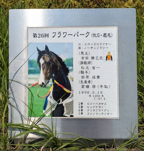 高松宮記念歴代優勝馬の写真パネル(フラワーパーク)