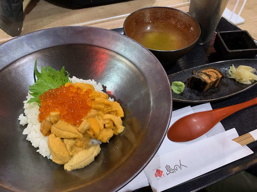 千歳空港の雲丹いくら丼で終わる(笑い)