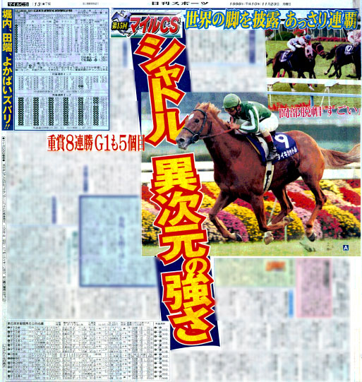 1998年11月23日付　日刊スポーツ紙面
