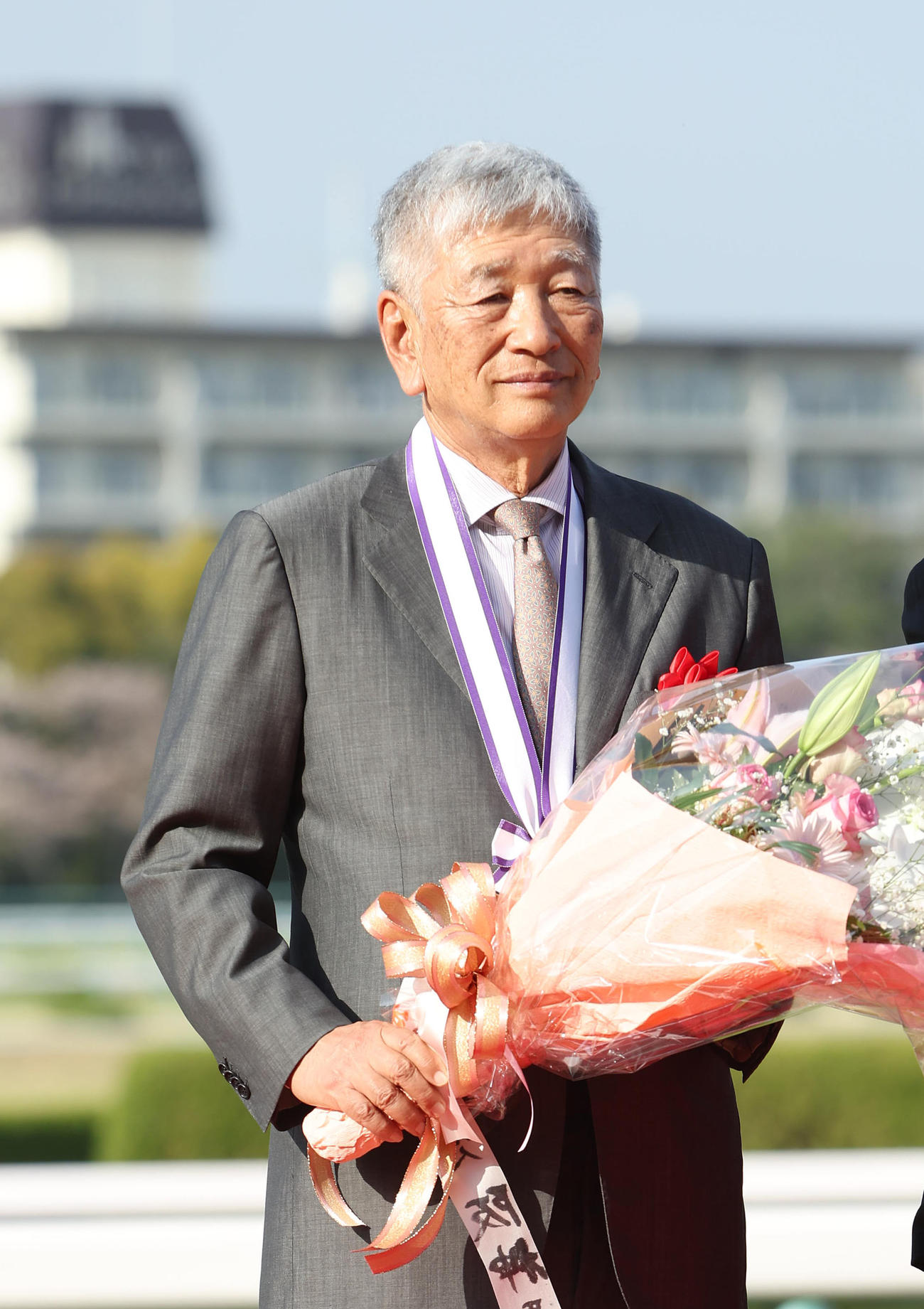 桜花賞を制した社台ファーム吉田照哉代表（撮影・白石智彦）