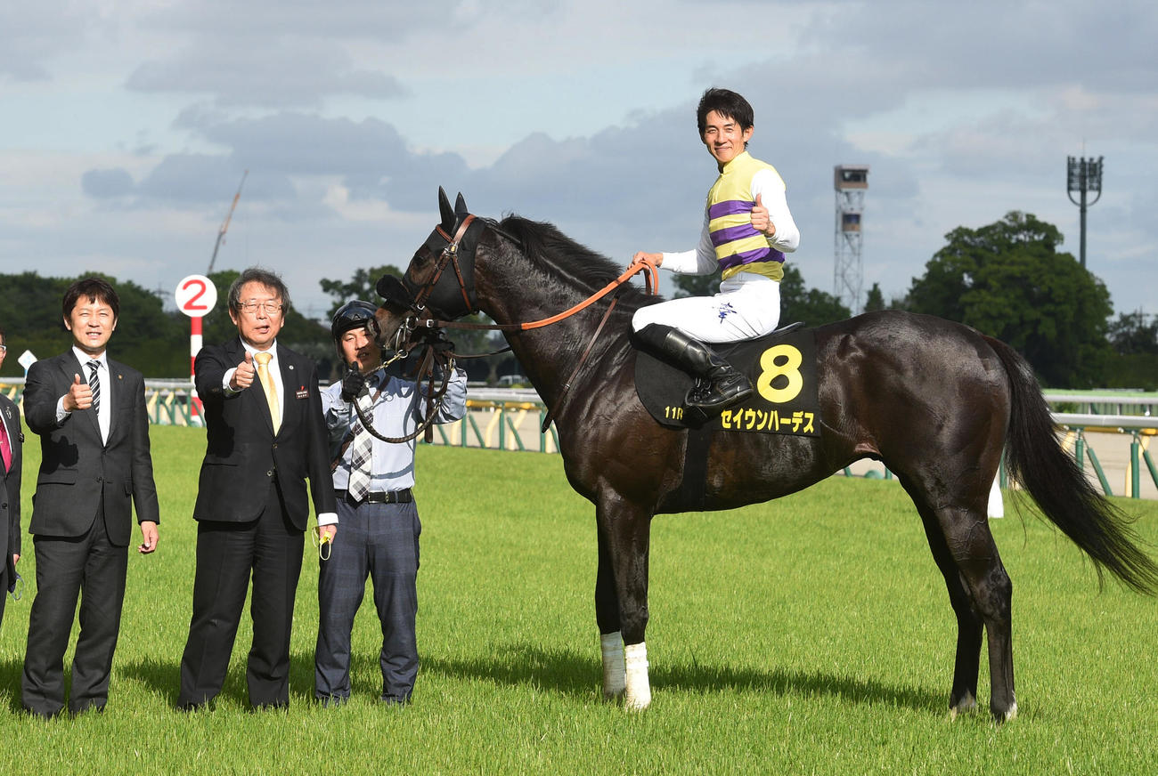 プリンシパルSを制したセイウンハーデスと幸騎手（撮影・柴田隆二）