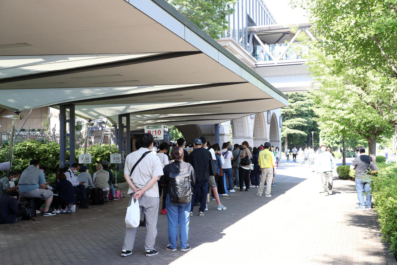 開門前の正面入口付近（撮影・鈴木正人）