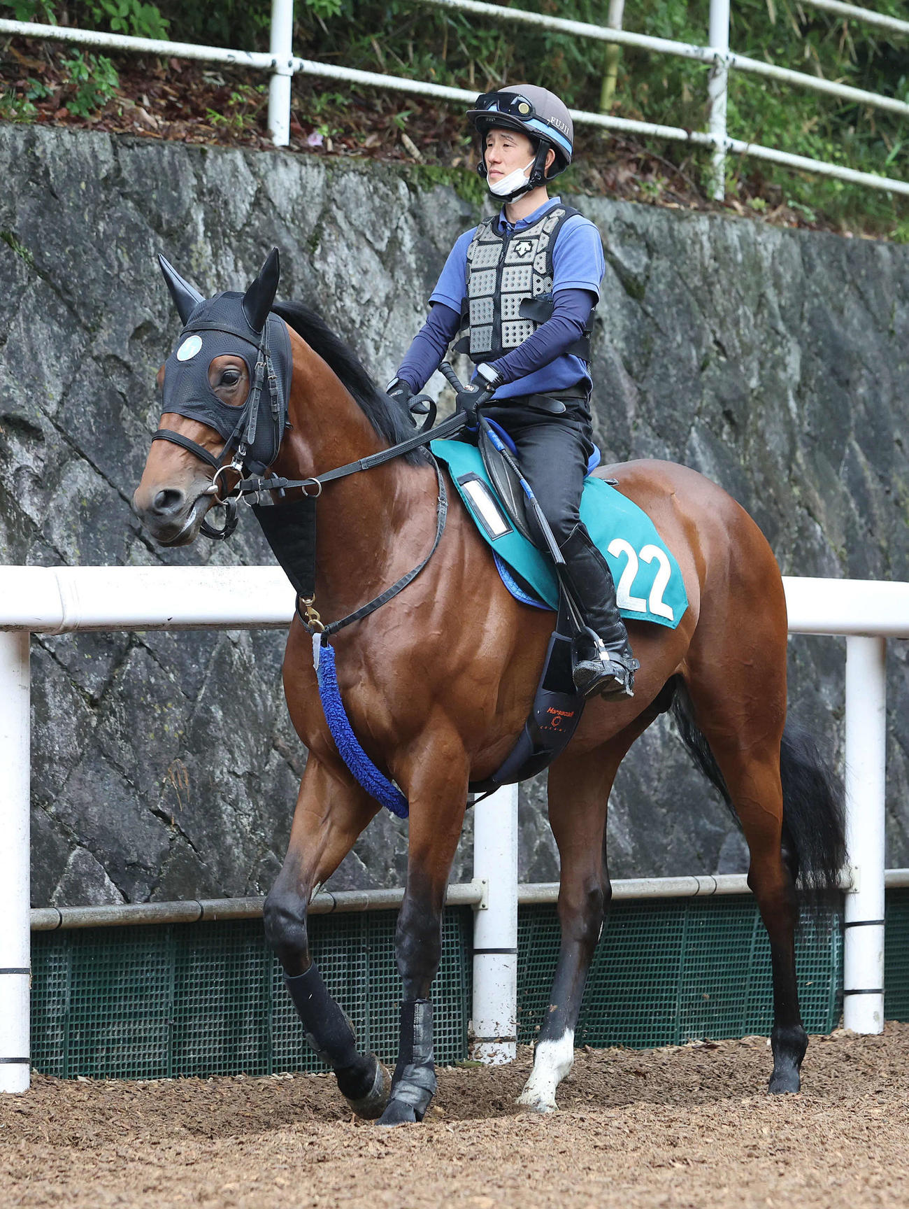 逍遥馬道で運動するダイヤモンドハンズ（撮影・白石智彦）