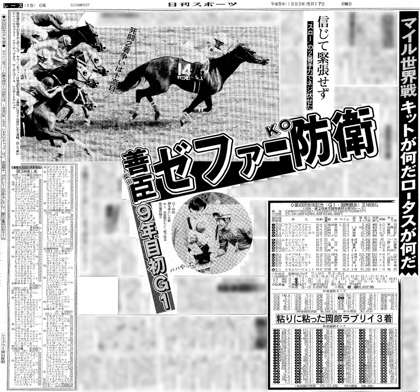1993年5月17日付　日刊スポーツ紙面