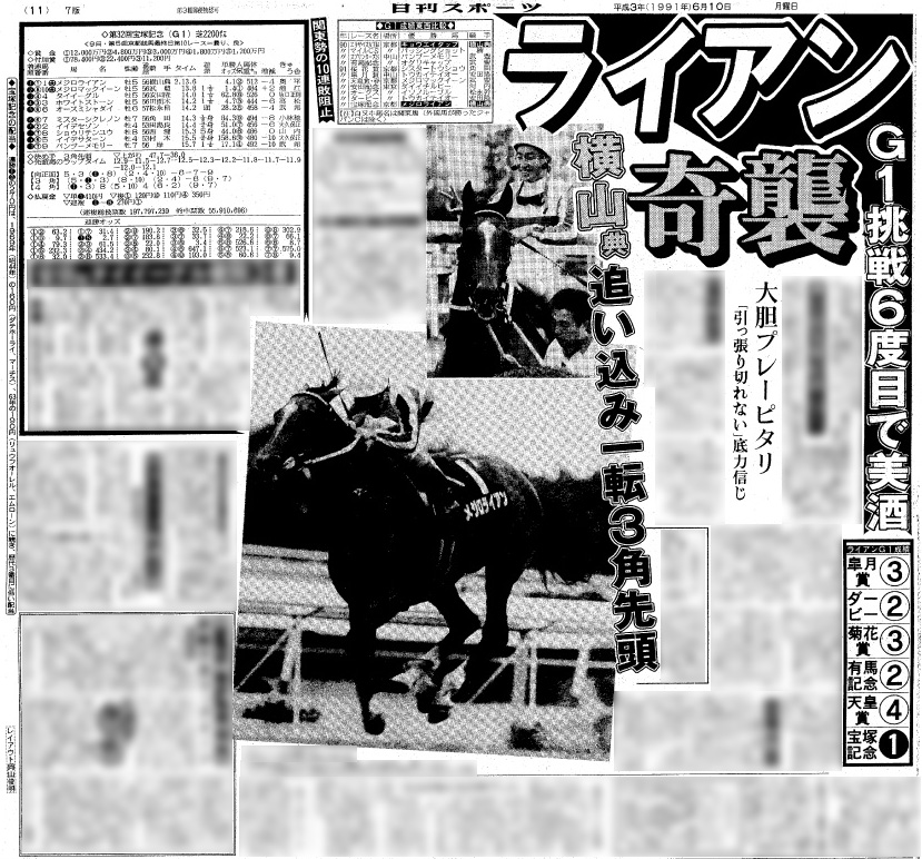 1991年6月10日付　日刊スポーツ紙面