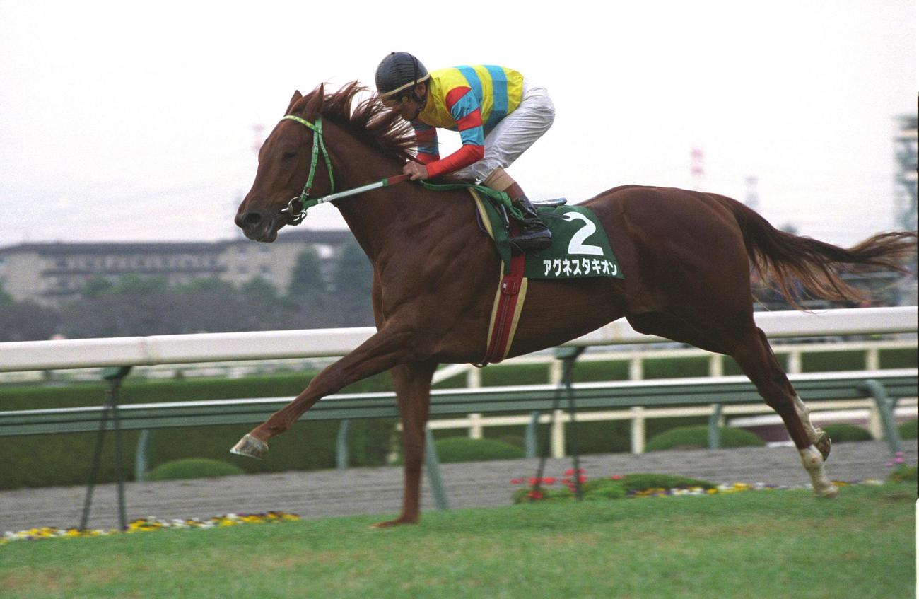 河内洋騎手（現調教師）が一番印象深いラジオたんぱ杯のアグネスタキオン（2000年12月23日撮影）