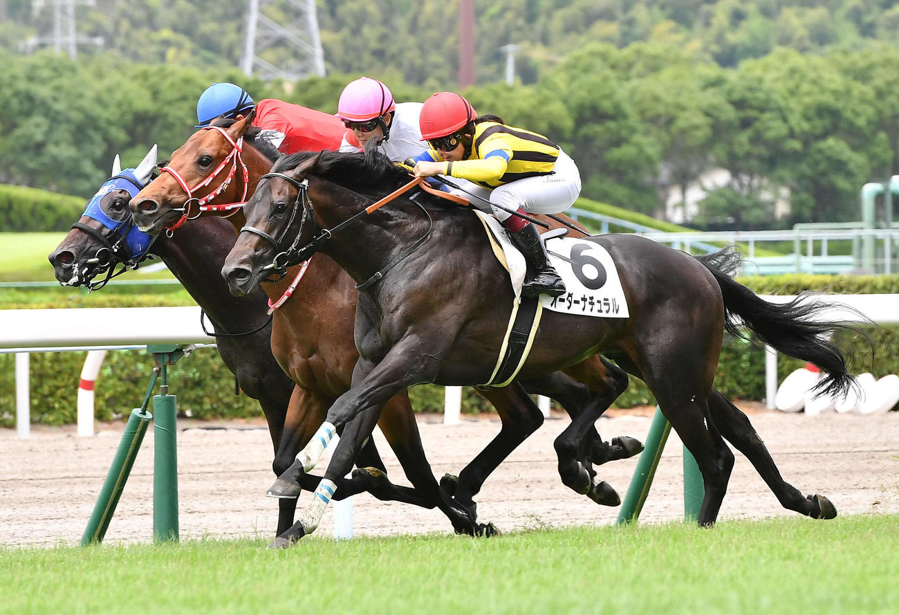 小倉3R・3歳未勝利で勝利を挙げたオーダーナチュラルと今村聖奈騎手（手前）（撮影・岩下翔太）