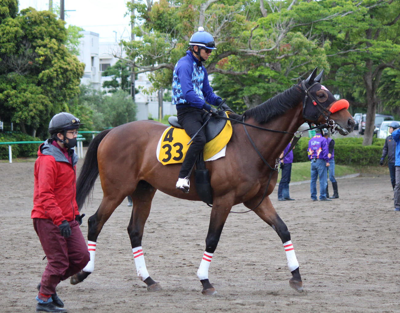 土曜福島1Rを制したギガバッケンと伴騎手（撮影・木南友輔）