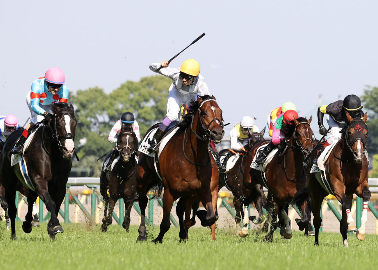 日本ダービーを制したドウデュースと武豊騎手（中央）（2022年5月29日撮影）