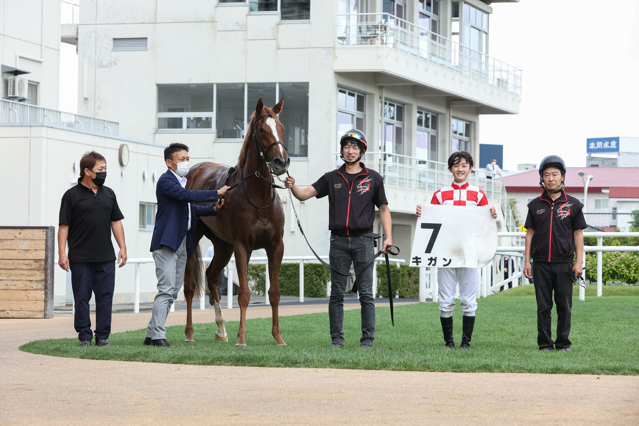 2歳未勝利を勝ち上がったキガン（撮影・村野早祐）