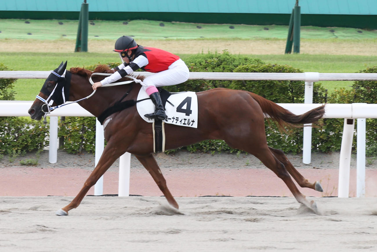 小倉6R・3歳未勝利で1着のミーナティエルナと永島まなみ騎手（撮影・屋方直哉）