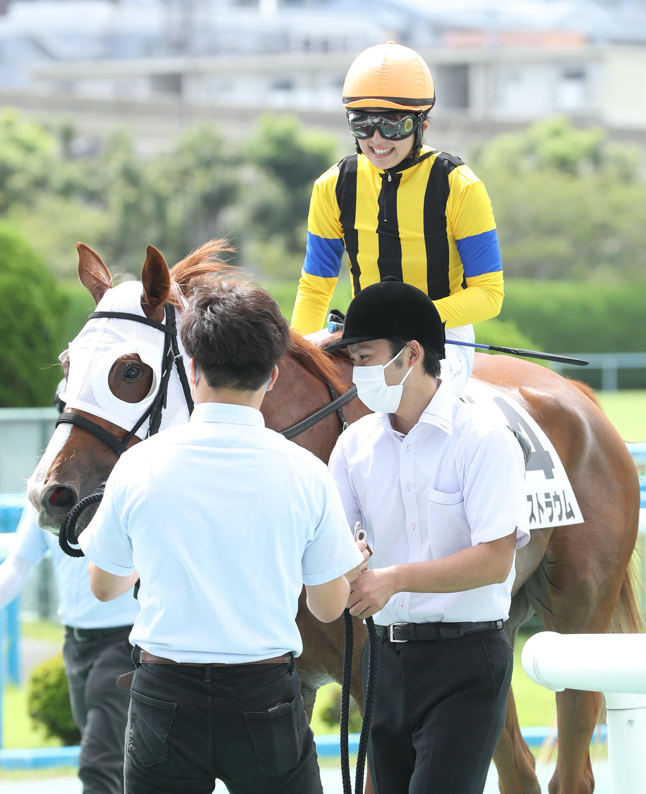 小倉3R 3歳未勝利　1着のエルザストラウムと今村聖奈騎手（撮影・屋方直哉）