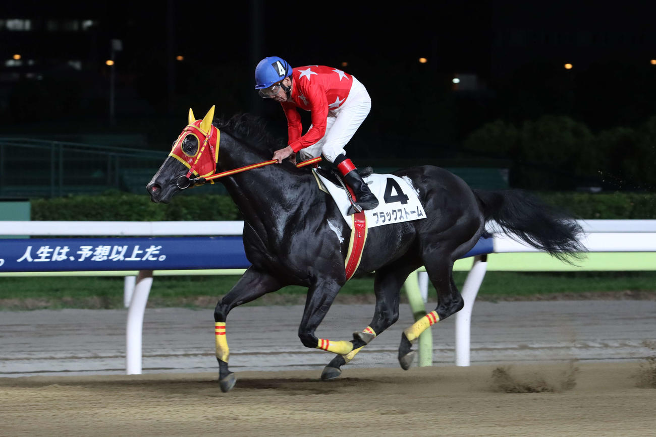 東京中日スポーツ賞をブラックストームで制す的場文男騎手