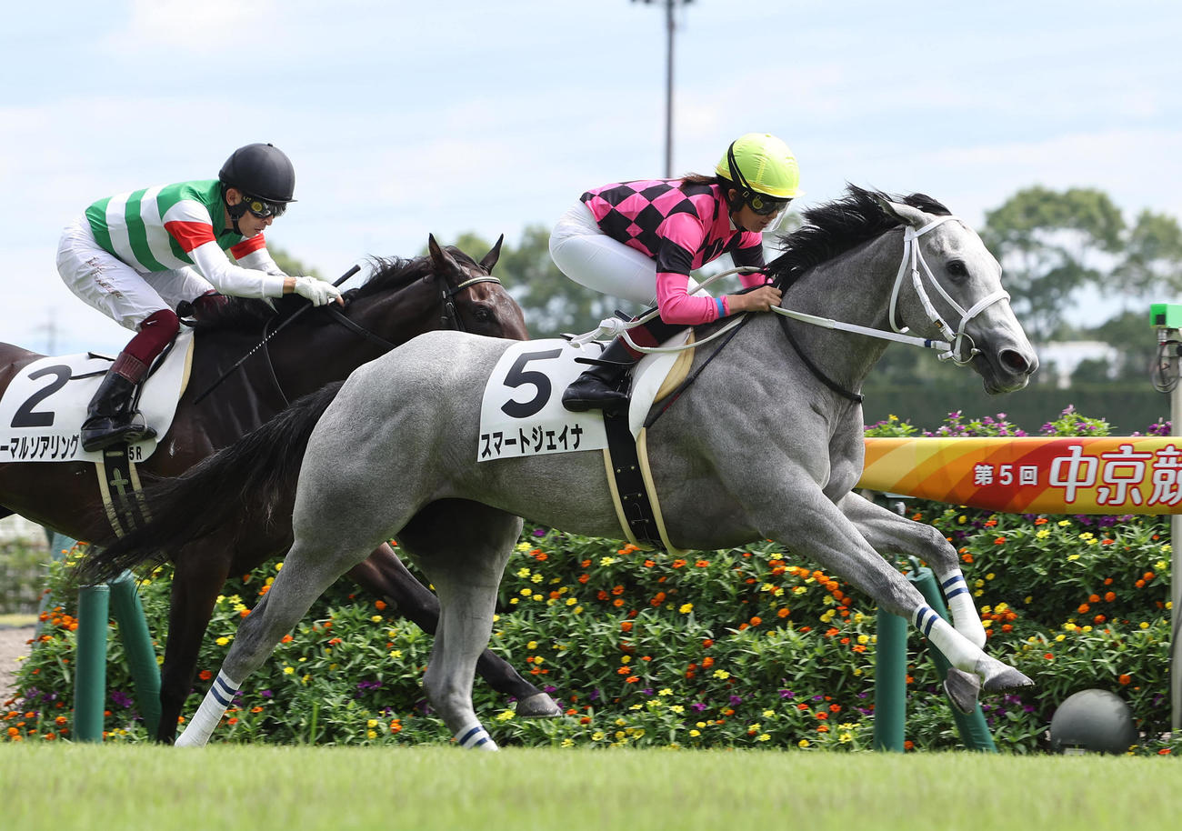 新馬戦を快勝したスマートジェイナと今村聖奈騎手（撮影・白石智彦）