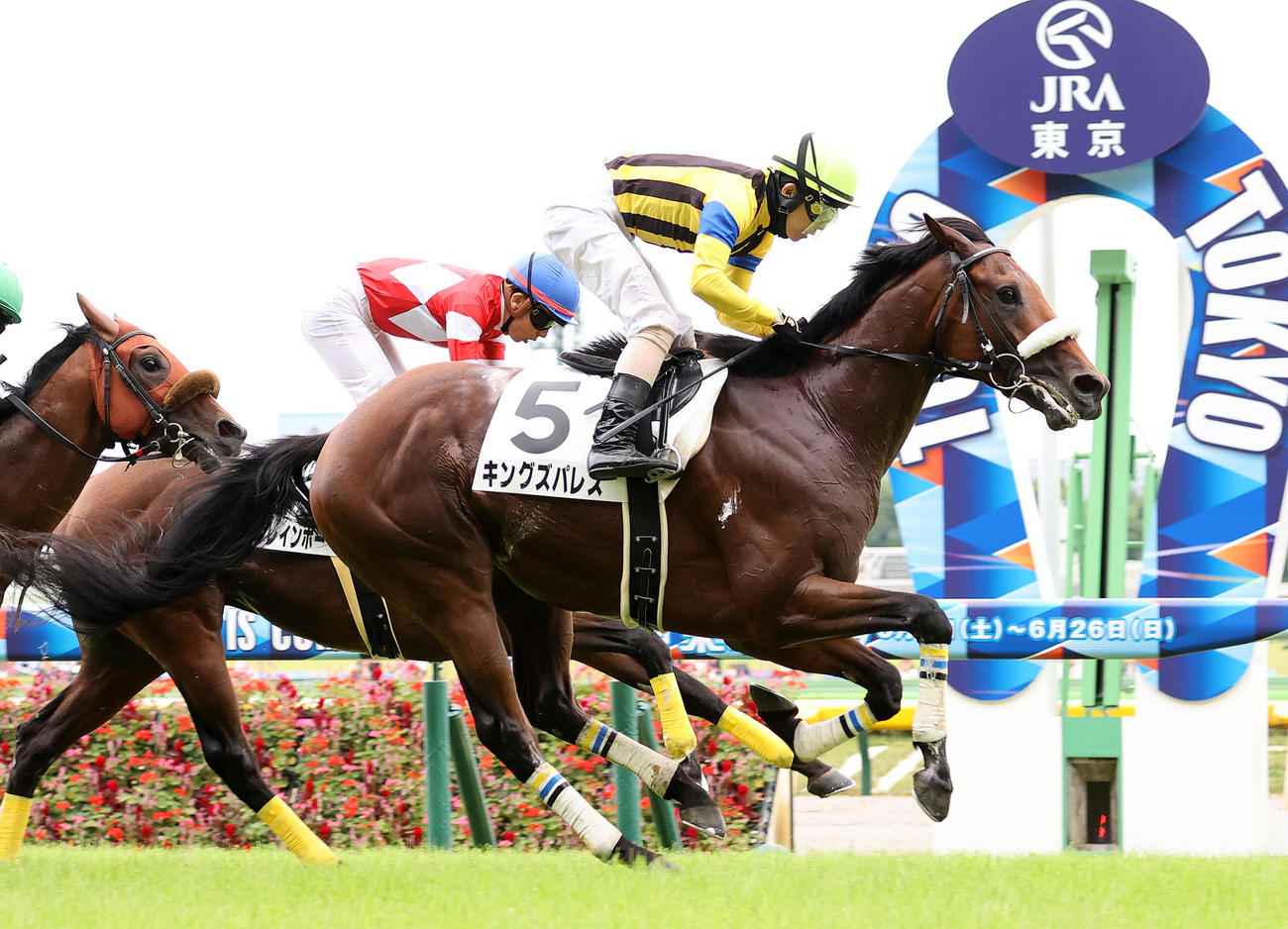 6月18日、3歳以上1勝クラスを制したキングズパレスと松岡正海騎手