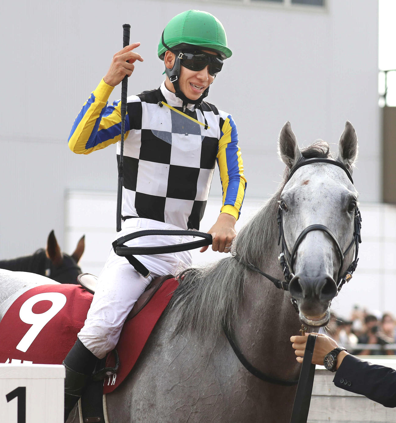 セントライト記念を制したガイアフォースと松山騎手（2022年9月19日撮影）