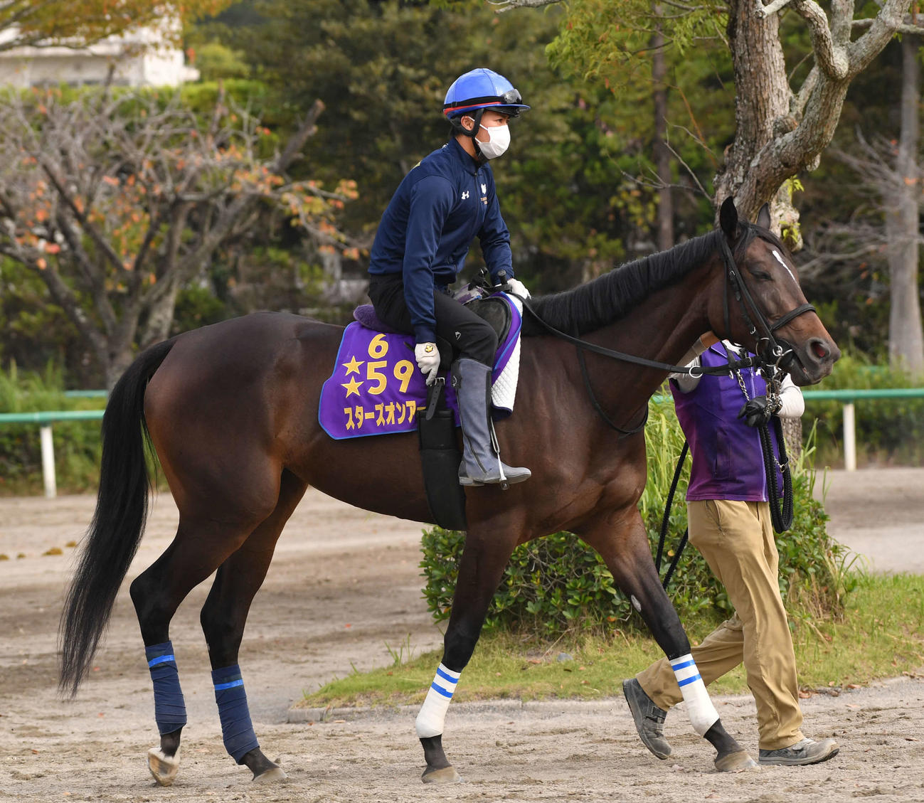 スターズオンアースと杉原騎手（撮影・柴田隆二）