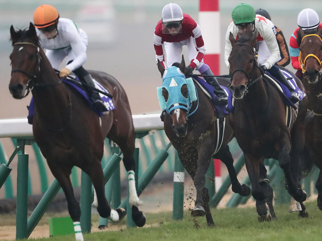 18年12月、有馬記念で力走するオジュウチョウサン（中央）