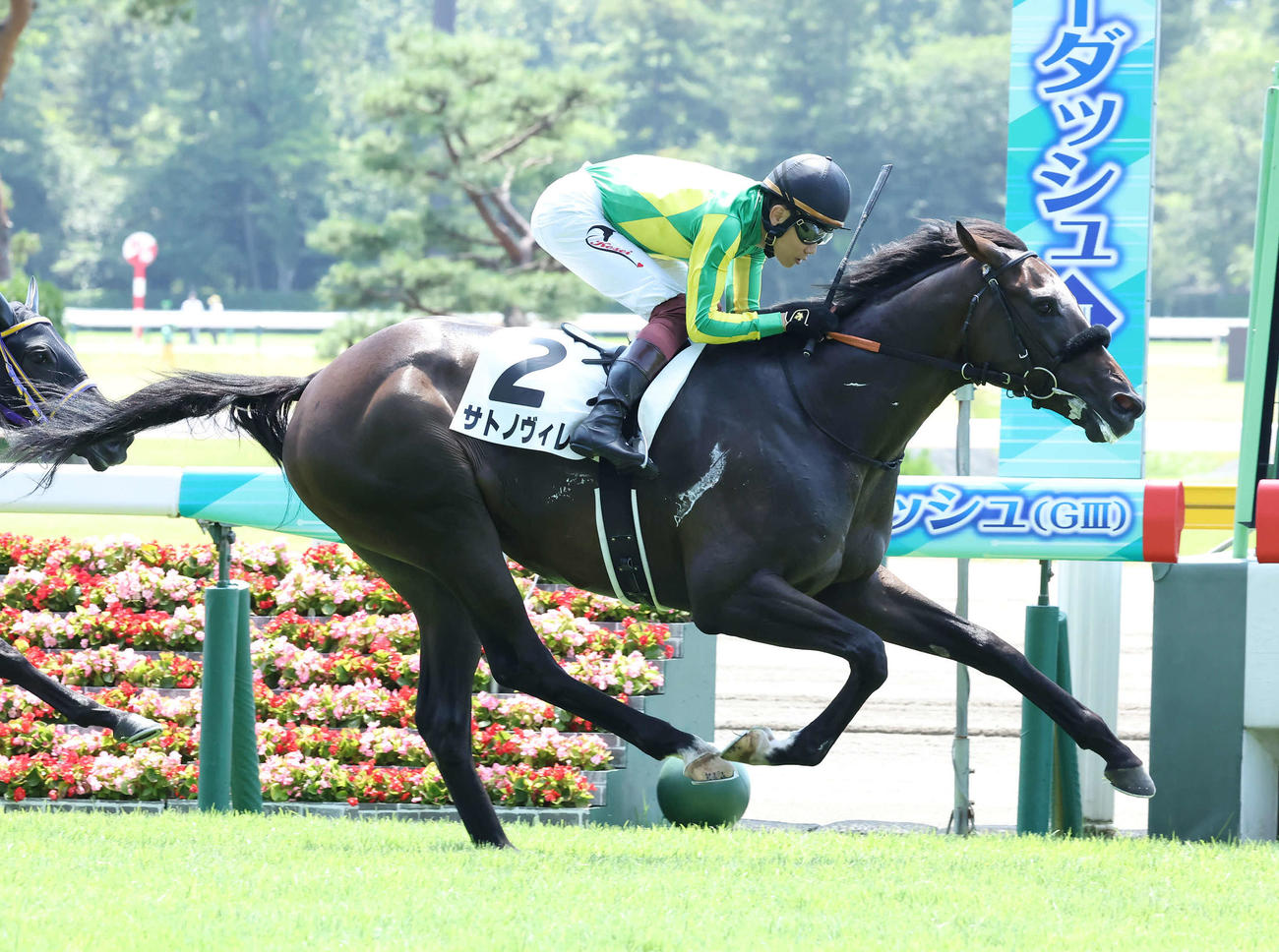 2022年7月31日、2歳未勝利戦を制したサトノヴィレと三浦騎手