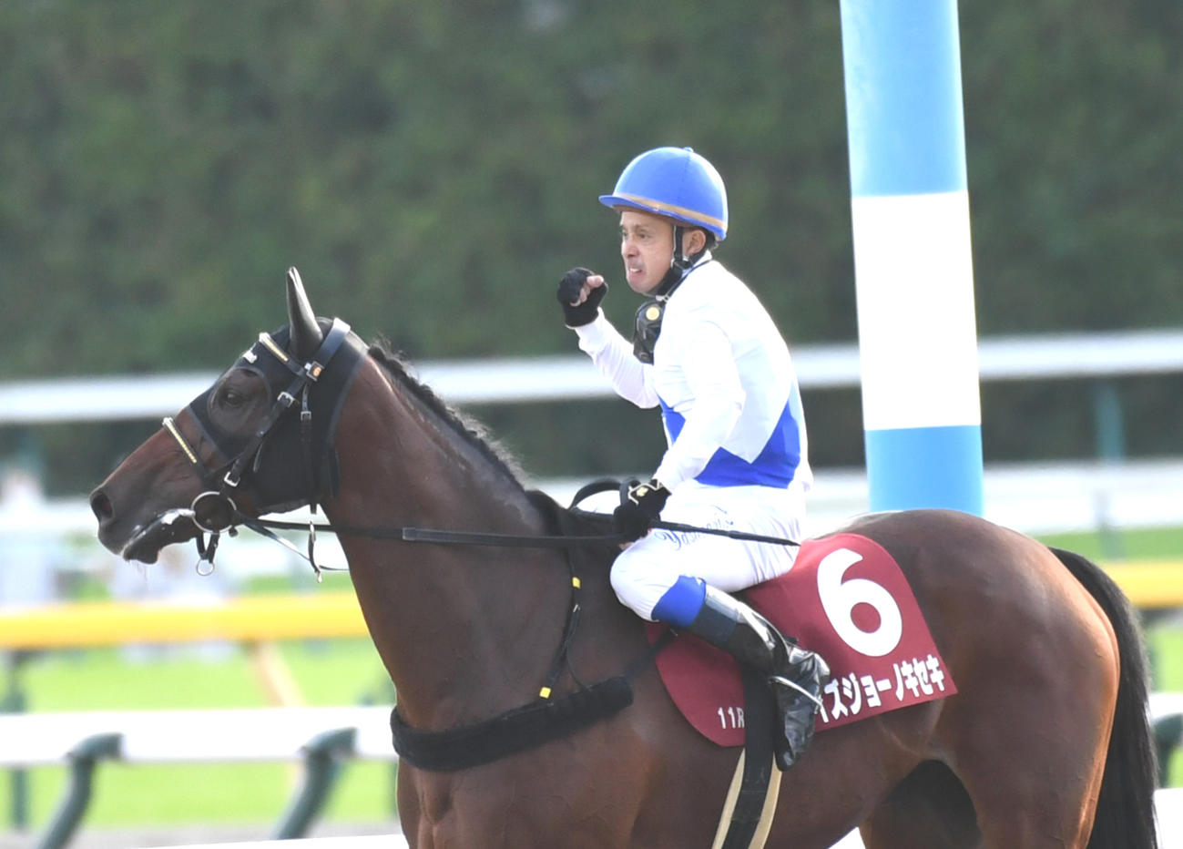 15日、イズジョーノキセキで府中牝馬Sを制した岩田康誠騎手