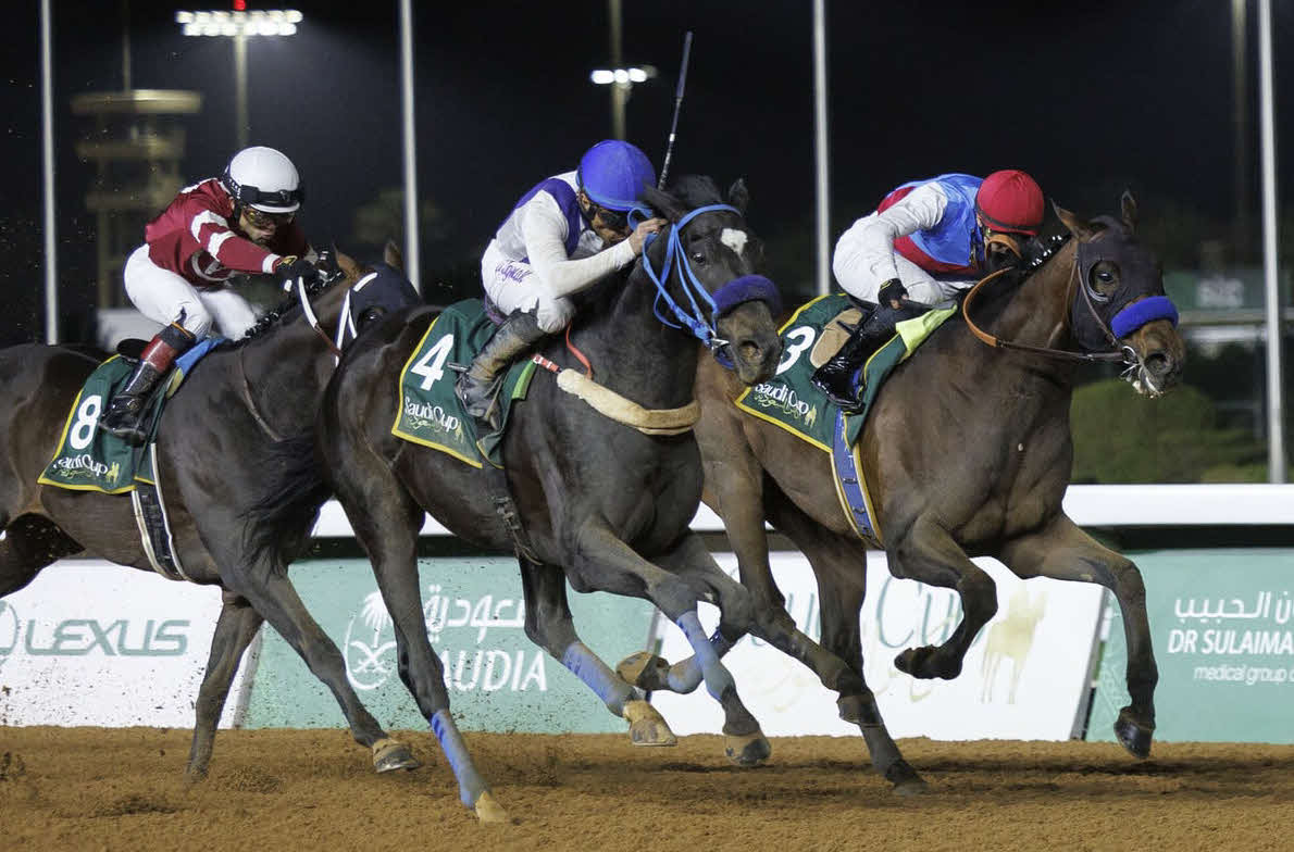 昨年サウジC2着のカントリーグラマー（右）（C）Jockey　Club　of　Saudi　Arabia／Douglas　De　Felice