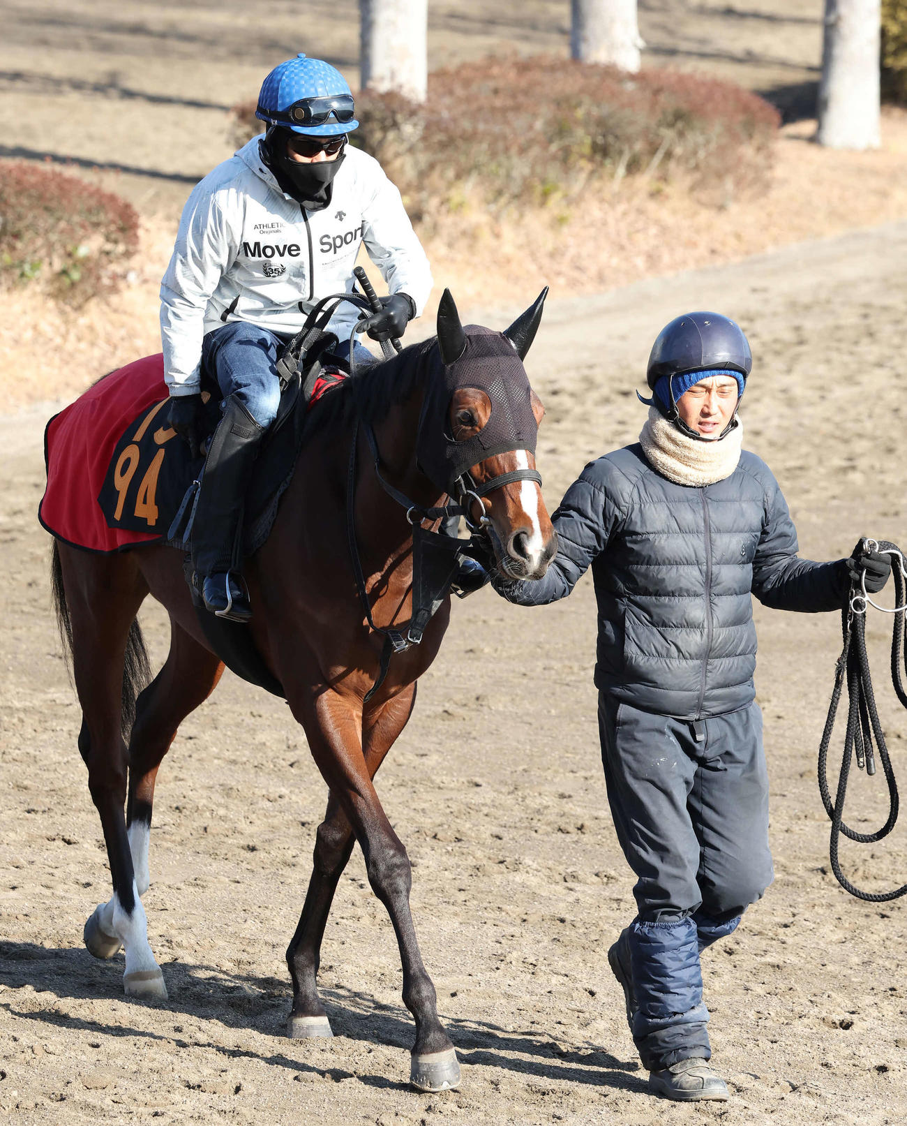 馬場へ向かうミシシッピテソーロ（2023年2月1日撮影）