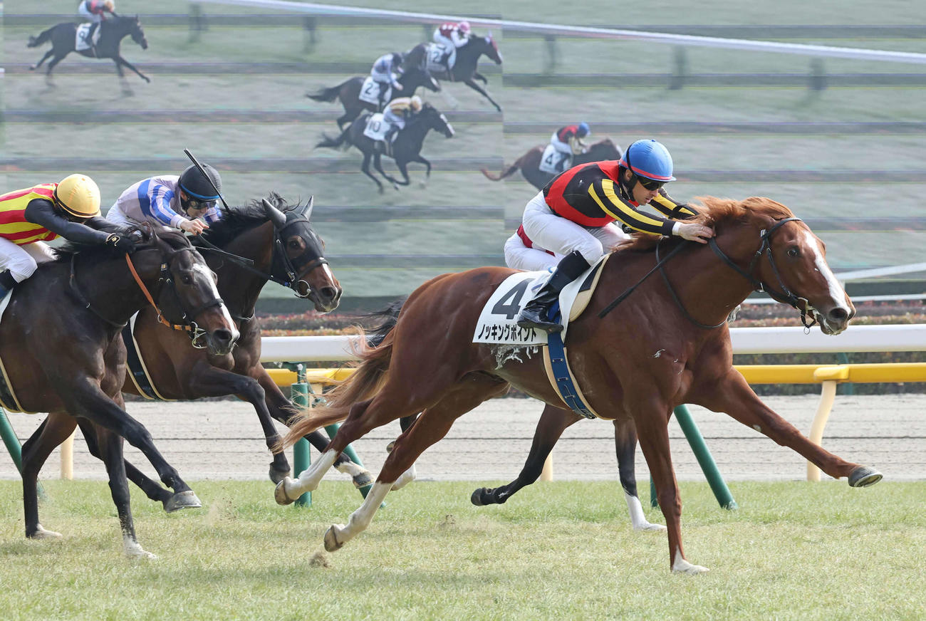 東京6R、3歳1勝クラスを制したノッキングポイントとルメール騎手（右）（撮影・丹羽敏通）