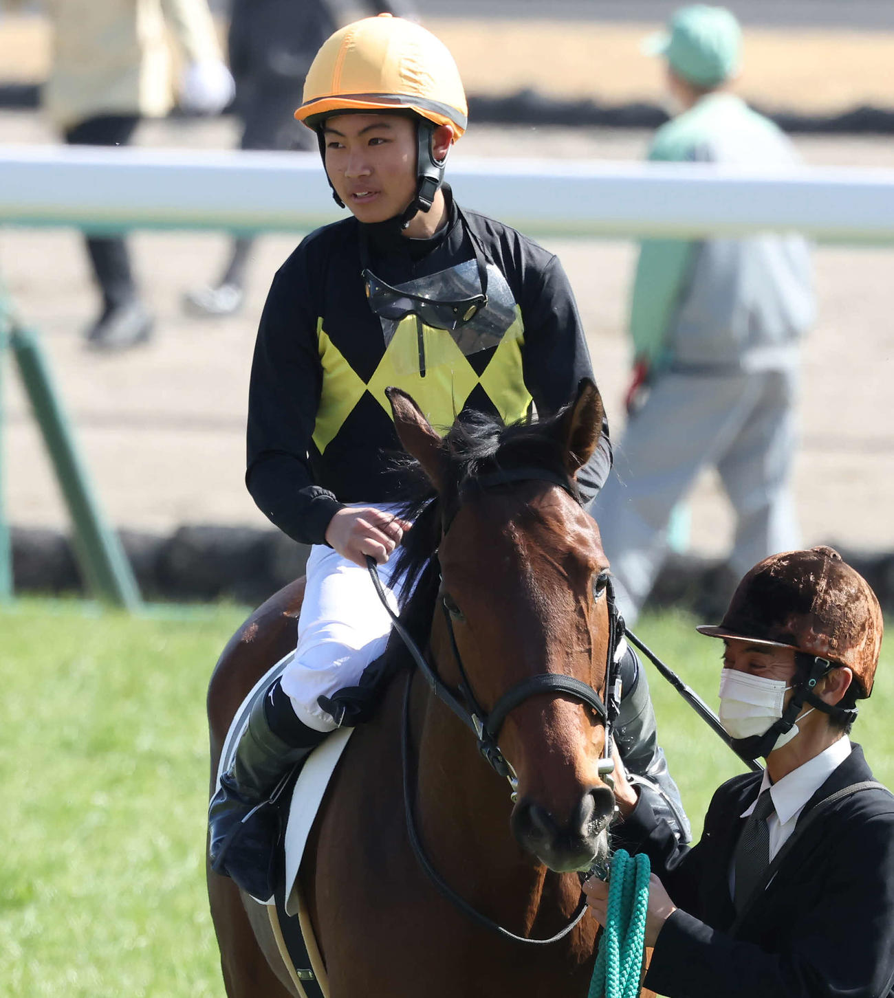 中山1R、デビュー戦はフェアリーパインに騎乗し12着だった石田騎手（撮影・丹羽敏通）