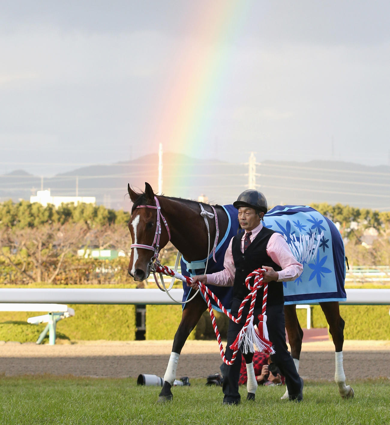 阪神JFを制したレシステンシアに虹が祝福（2019年12月8日撮影）