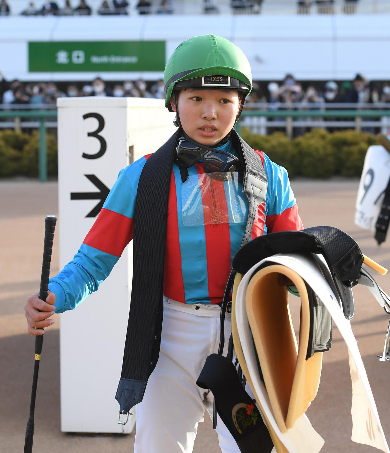 中山12Rで惜しくも2着の小林美駒騎手（撮影・柴田隆二）