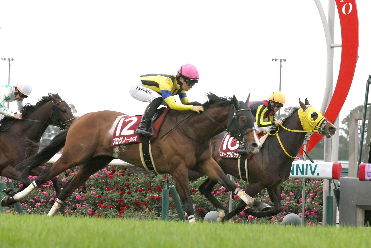 金鯱賞を制したプログノーシス（手前）と川田騎手（撮影・上山淳一）