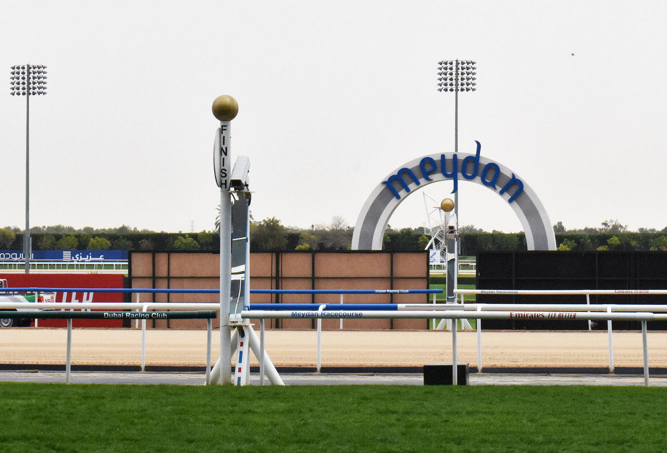メイダン競馬場のゴール前