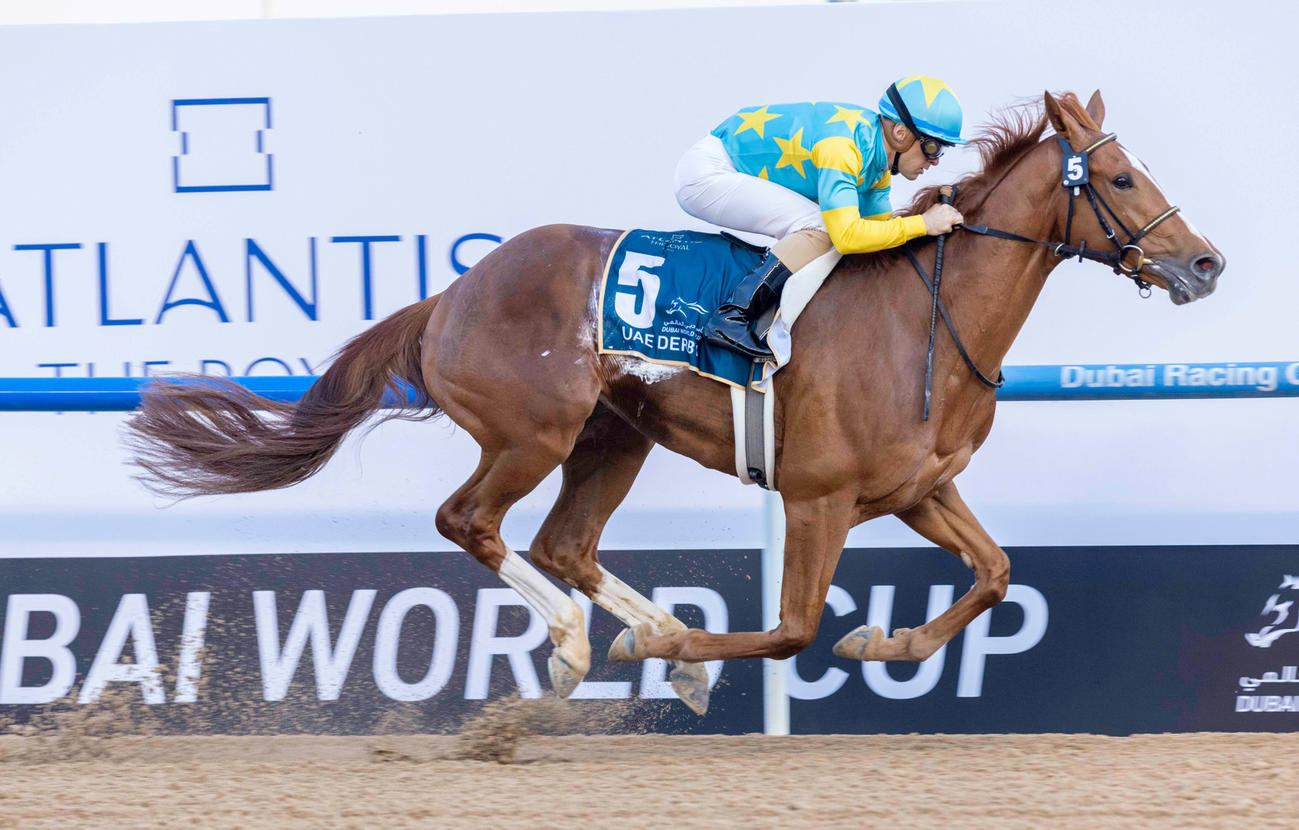 UAEダービー1着となったデルマソトガケ（C）Dubai Racing Club