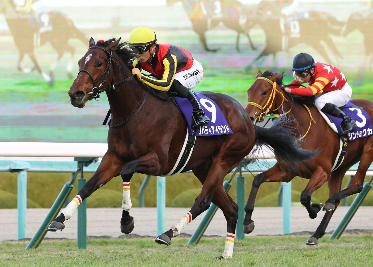 阪神JFを快勝したリバティアイランド（左）（2022年12月11日撮影）