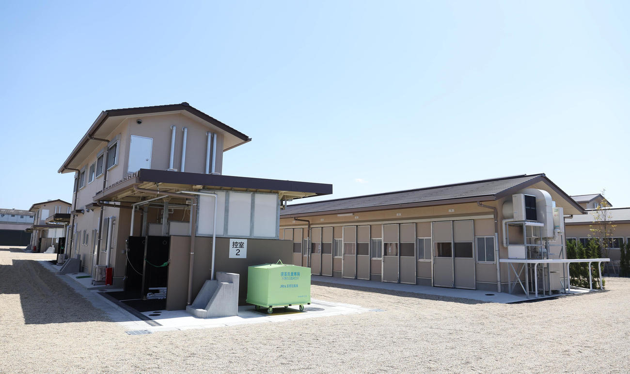 京都競馬場内覧会でお披露目された厩舎エリア（撮影・白石智彦）