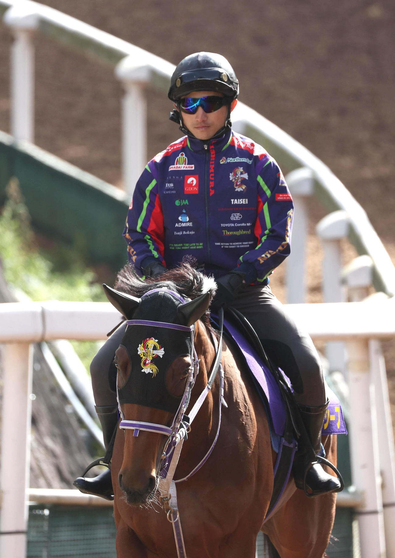 逍遥馬道で運動するファントムシーフ（撮影・白石智彦）