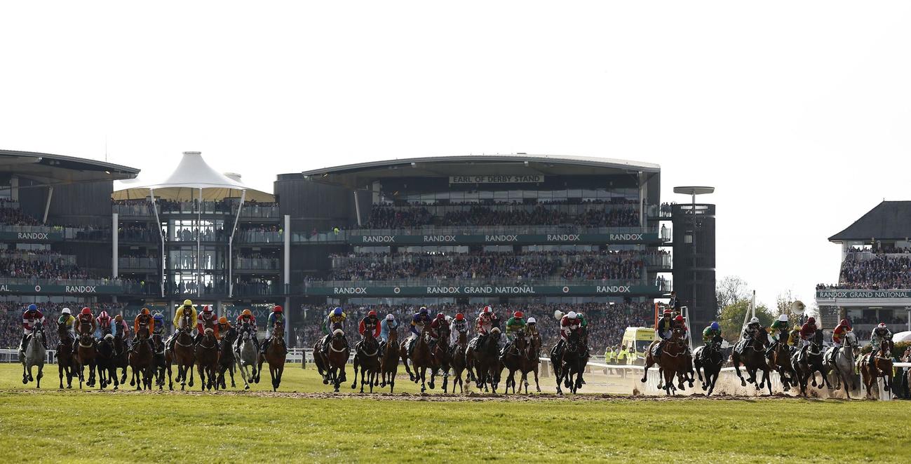 第175回・英グランドナショナルが行われたエイントリー競馬場と出走馬たち（ロイター）