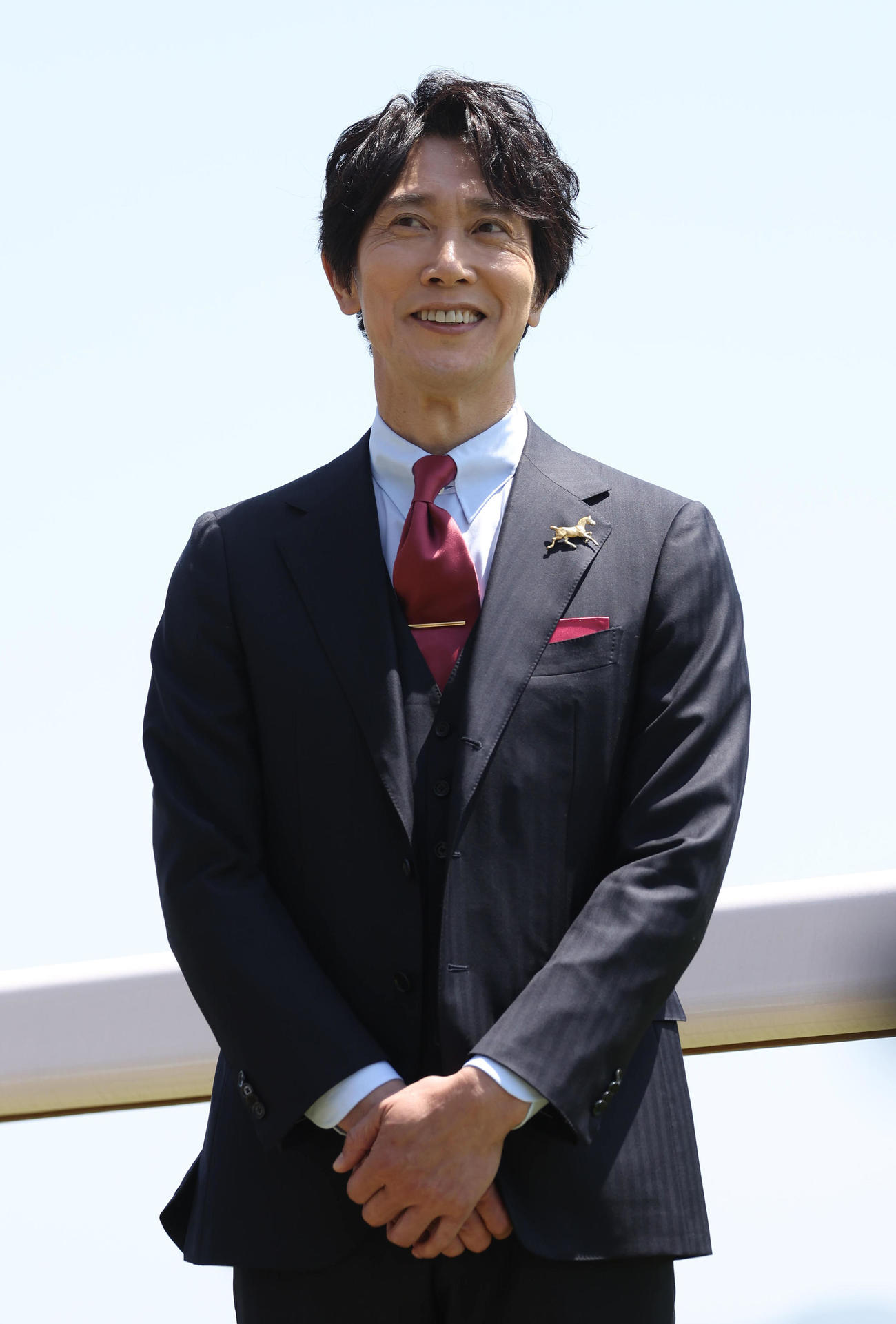 昼休みにトークショーを行う佐々木蔵之介（撮影・白石智彦）
