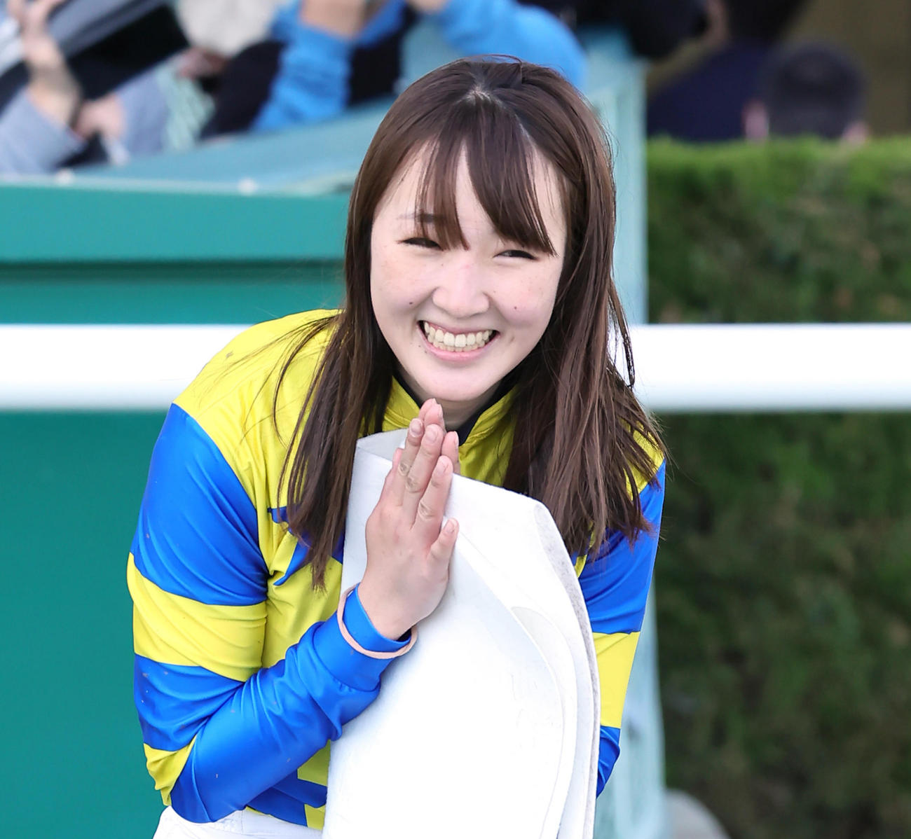 22日に勝利を挙げ笑顔を見せる永島騎手（23年4月22日撮影）