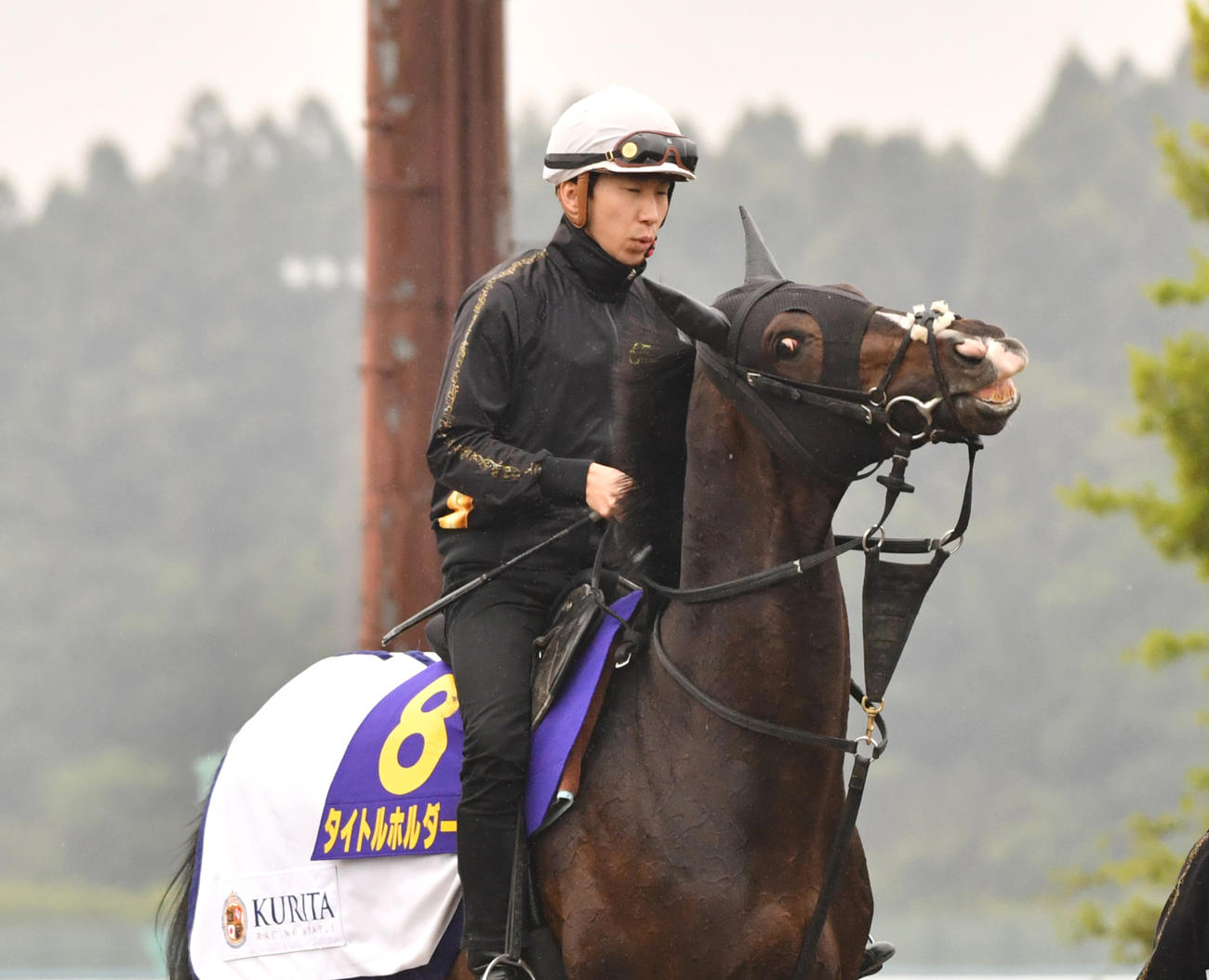 タイトルホルダーと横山和生騎手（2023年4月26日撮影）
