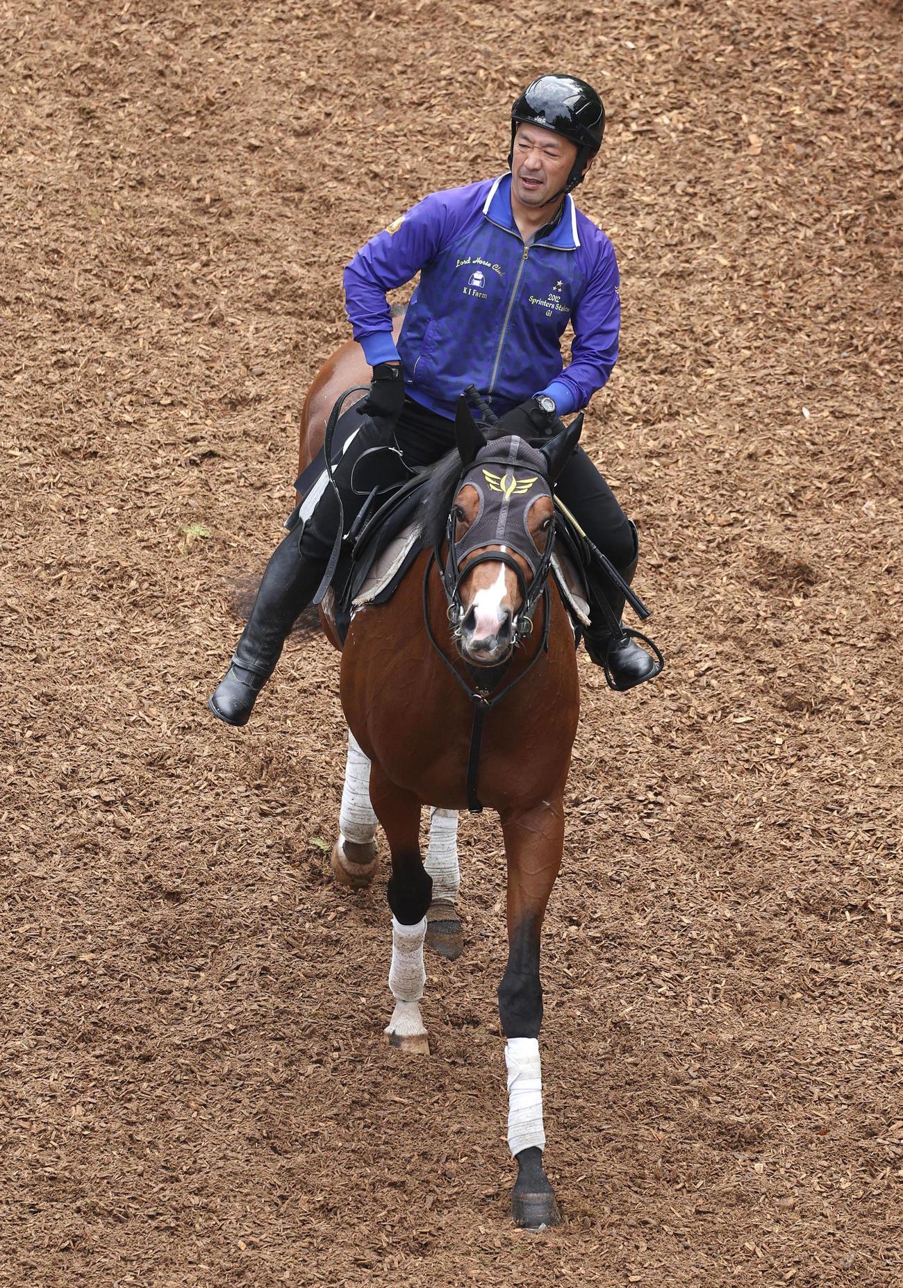 23日、逍遥馬道で運動するペースセッティング（撮影・白石智彦）
