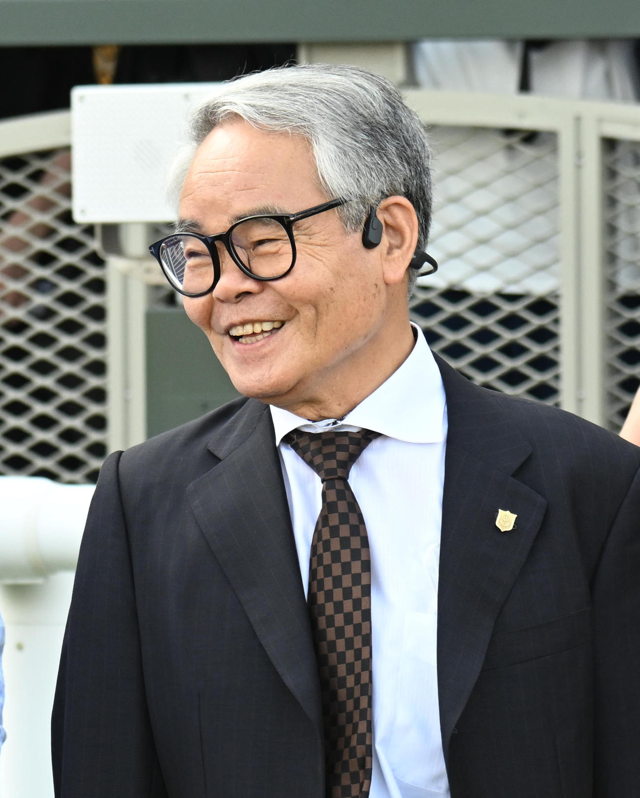 11R葵ステークスを制し笑顔を見せる音無秀孝調教師（撮影・石井愛子）