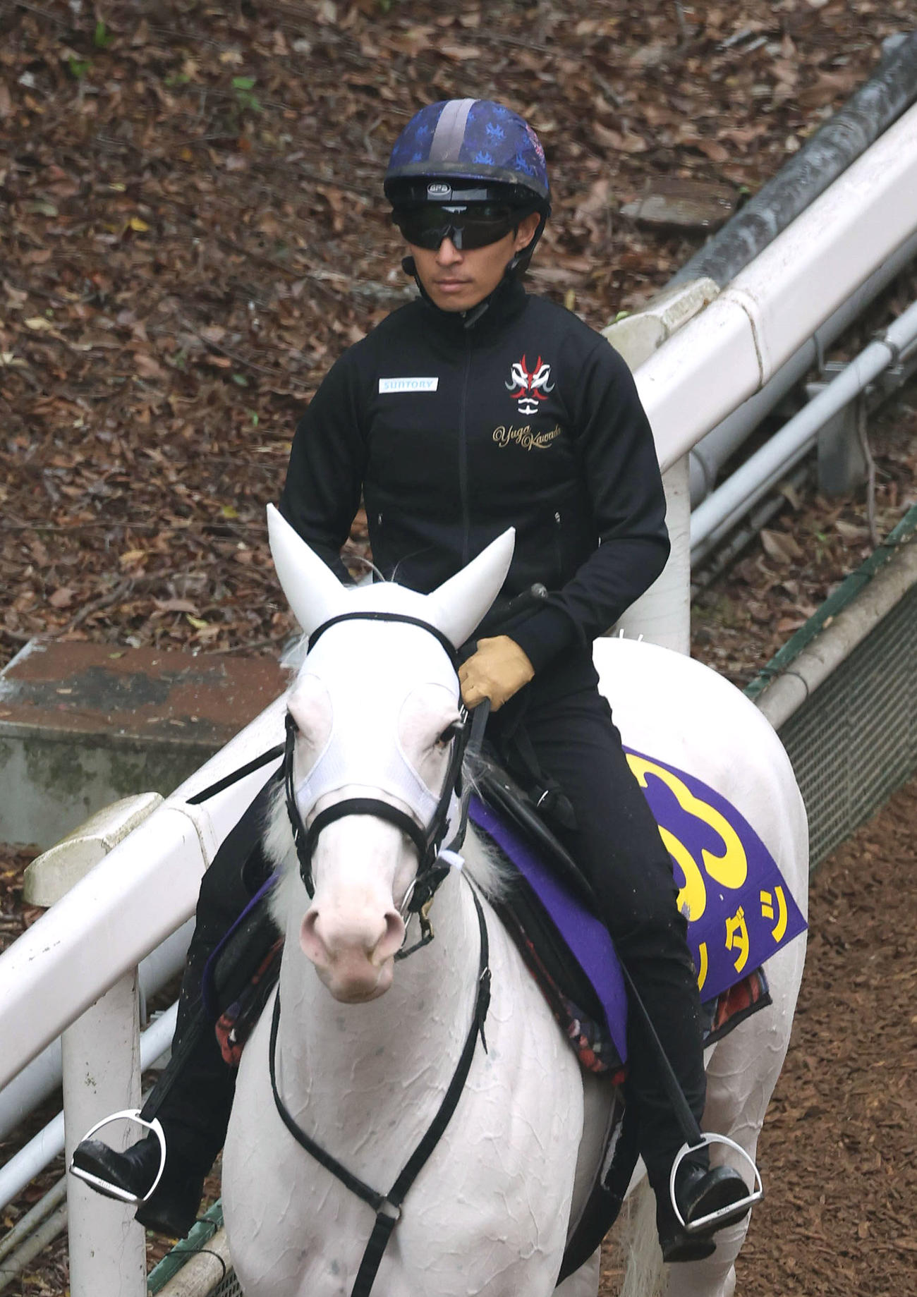 川田騎手を背に逍遥馬道で運動するソダシ（撮影・白石智彦）