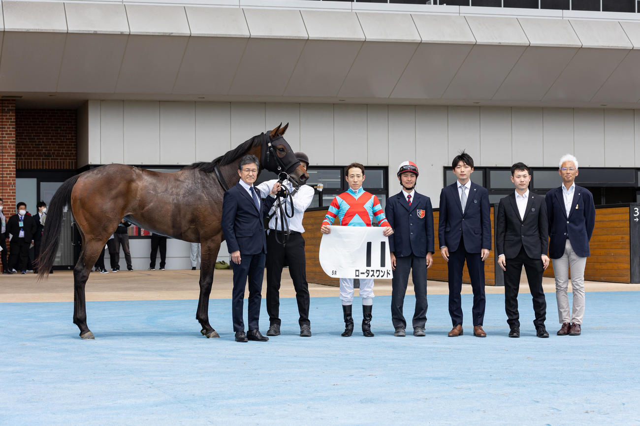 函館5R、デビュー戦を制したロータスワンド（撮影・村野早祐）
