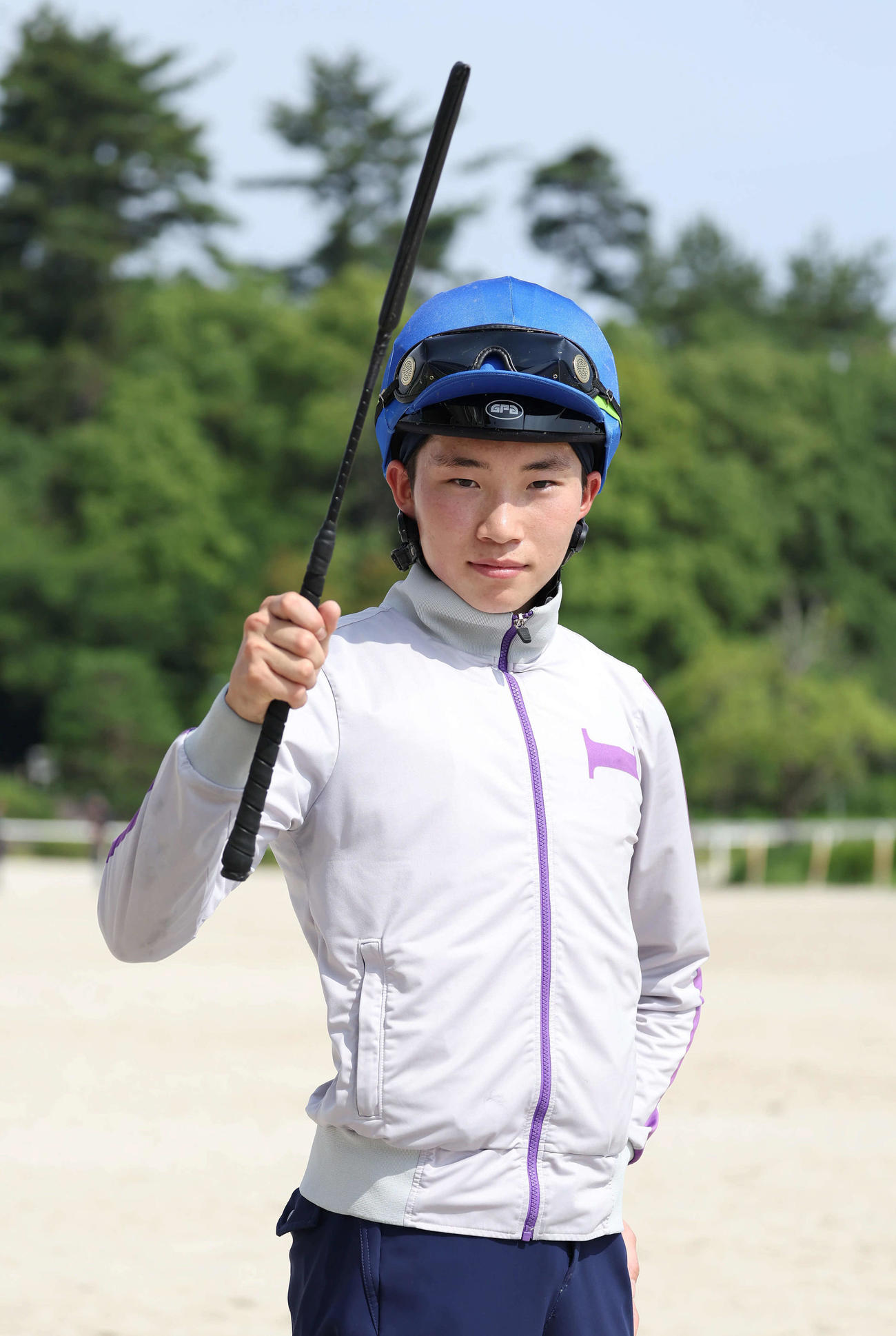 エイシンスポッターとCBC賞に挑む角田河騎手（撮影・白石智彦）