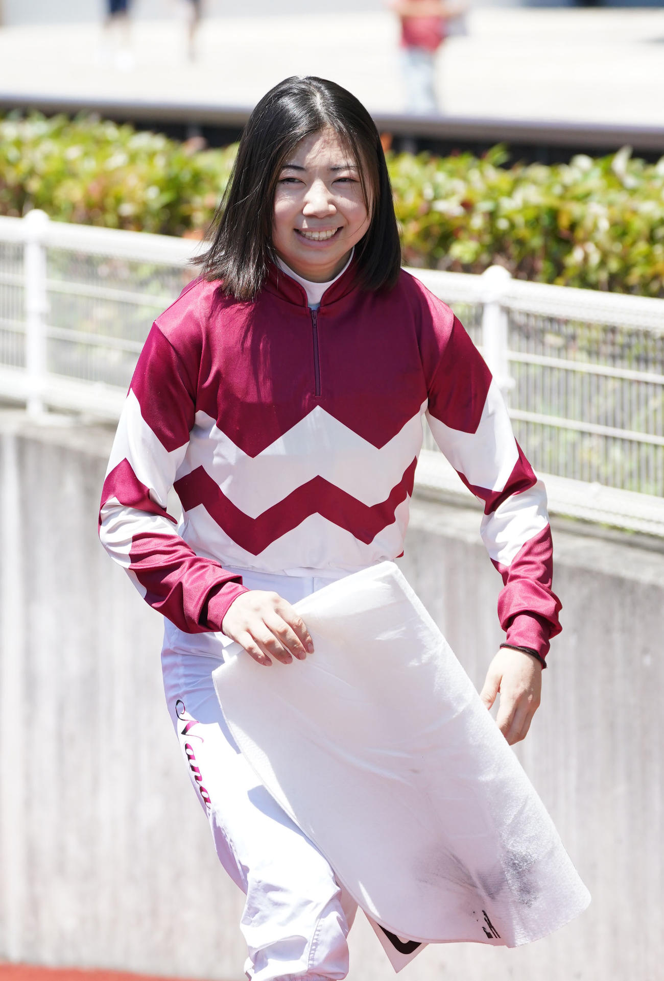 中京2R、ピエナパイロで勝利した河原田菜々騎手（撮影・森本幸一）