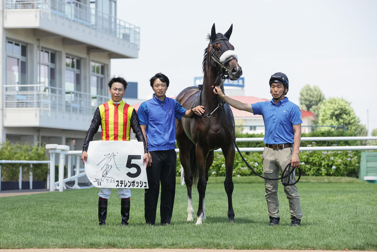 札幌5R、デビュー戦を制したステレンボッシュ（撮影・村野早祐）